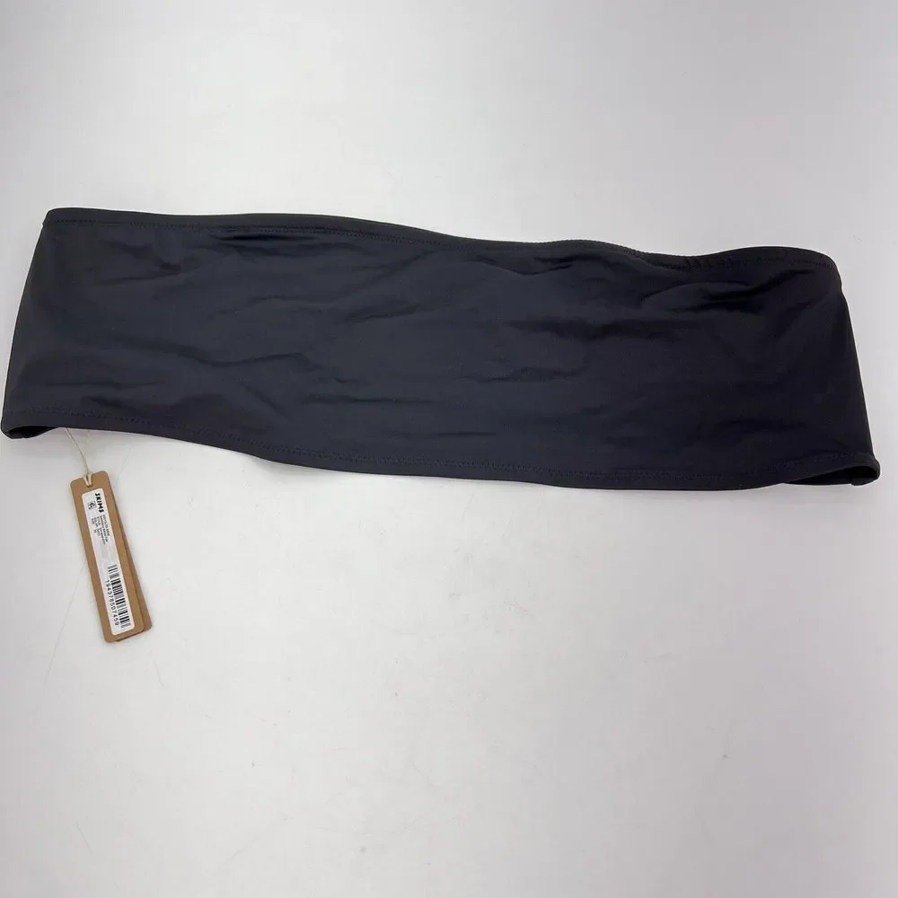 Skims Recycled Swim Bandeau Bikini Top Onyx Black Size 3X NWT
